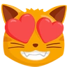 Cara de gato sonriente con ojos de corazón Emoji 😻 image - Facebook Messenger (2016) style