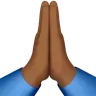 Folded Hands: Medium-Dark Skin Tone Emoji 🙏🏾 image - Apple style
