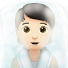 Person In Steamy Room: Light Skin Tone Emoji 🧖🏻 image - Apple style