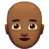 Man: Medium-Dark Skin Tone, Bald Emoji 👨🏾‍🦲 image - Apple style