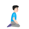 Man Kneeling Facing Right: Light Skin Tone Emoji 🧎🏻‍♂️‍➡️ image - Microsoft Classic 2D style