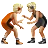 People Wrestling: Medium-Light Skin Tone