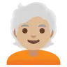 Person: Medium-Light Skin Tone, White Hair Emoji 🧑🏼‍🦳 image - Google Noto Color style