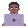 Man Technologist: Medium-Dark Skin Tone Emoji 👨🏾‍💻 image - Microsoft Classic 2D style