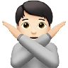 Person Gesturing No: Light Skin Tone Emoji 🙅🏻 image - Apple style