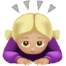 Woman Bowing: Medium-Light Skin Tone Emoji 🙇🏼‍♀️ image - Apple style