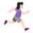 Woman Running Facing Right: Light Skin Tone