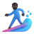Man Surfing: Dark Skin Tone