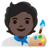 Artist: Dark Skin Tone Emoji 🧑🏿‍🎨 image - Google Noto Color style