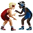 Men Wrestling: Medium-Light Skin Tone, Dark Skin Tone