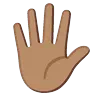 Hand With Fingers Splayed: Medium Skin Tone Emoji 🖐🏽 image - Google Noto Color Animated style