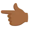 Backhand Index Pointing Left: Medium-Dark Skin Tone Emoji 👈🏾 image - Google Noto Color style