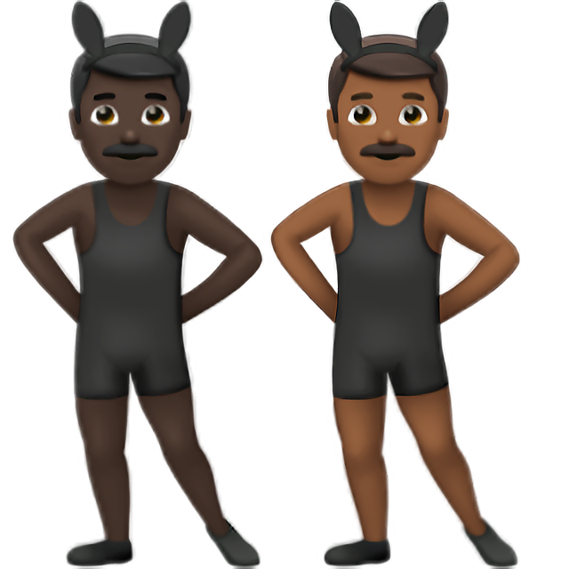 Men With Bunny Ears: Dark Skin Tone, Medium-Dark Skin Tone