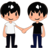 Men Holding Hands: Medium-Light Skin Tone