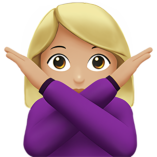 Woman Gesturing No: Medium-Light Skin Tone