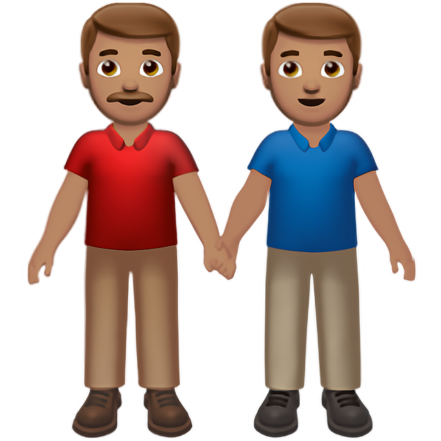 Men Holding Hands: Medium Skin Tone