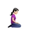 Woman Kneeling Facing Right: Light Skin Tone Emoji 🧎🏻‍♀️‍➡️ image - Apple style
