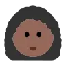 Woman: Medium-Dark Skin Tone, Curly Hair Emoji 👩🏾‍🦱 image - Tossface style