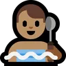 Man In Steamy Room: Medium Skin Tone Emoji 🧖🏽‍♂️ image - Microsoft Windows 10 Segoe UI Emoji style