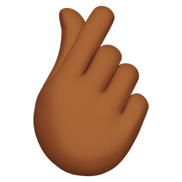 Hand With Index Finger And Thumb Crossed: Medium-Dark Skin Tone