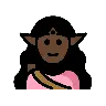 Woman Elf: Dark Skin Tone Emoji 🧝🏿‍♀️ image - OpenMoji style