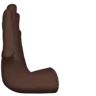 Leftwards Pushing Hand: Dark Skin Tone Emoji 🫷🏿 image - Apple style