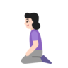 Woman Kneeling: Light Skin Tone Emoji 🧎🏻‍♀️ image - Microsoft Classic 2D style