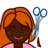 Person Getting Haircut: Dark Skin Tone Emoji 💇🏿 image - Emojidex style
