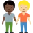 People Holding Hands: Dark Skin Tone, Medium-Light Skin Tone