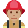 Firefighter: Medium Skin Tone Emoji 🧑🏽‍🚒 image - Twitter / X (Twemoji) style
