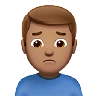 Man Frowning: Medium Skin Tone Emoji 🙍🏽‍♂️ image - Apple style