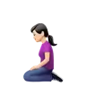 Woman Kneeling: Light Skin Tone Emoji 🧎🏻‍♀️ image - Apple style