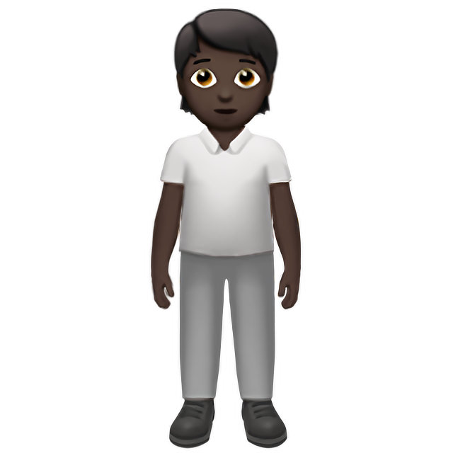 Person Standing: Dark Skin Tone
