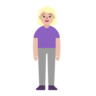 Woman Standing: Medium-Light Skin Tone Emoji 🧍🏼‍♀️ image - Microsoft Classic 2D style