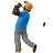 Man Golfing: Dark Skin Tone