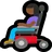 Woman In Motorized Wheelchair: Medium-Dark Skin Tone