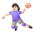 Woman Playing Handball: Light Skin Tone