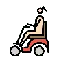Woman In Motorized Wheelchair: Light Skin Tone Emoji 👩🏻‍🦼 image - OpenMoji style