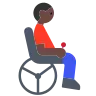 Man In Motorized Wheelchair: Dark Skin Tone Emoji 👨🏿‍🦼 image - Tossface style