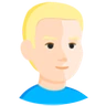 Person: Light Skin Tone, Blond Hair Emoji 👱🏻 image - Facebook Messenger (2016) style