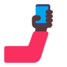 Selfie: Dark Skin Tone Emoji 🤳🏿 image - Microsoft Classic 2D style