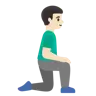 Man Kneeling Facing Right: Light Skin Tone Emoji 🧎🏻‍♂️‍➡️ image - Google Noto Color style