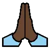 Folded Hands: Dark Skin Tone Emoji 🙏🏿 image - OpenMoji style