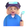 Woman Factory Worker: Medium-Light Skin Tone Emoji 👩🏼‍🏭 image - Microsoft 3D Fluent style