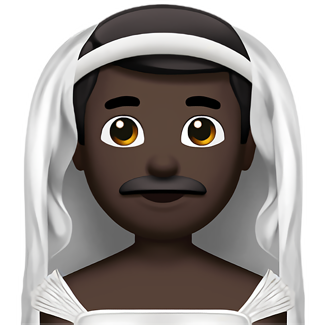 Man With Veil: Dark Skin Tone
