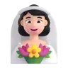 Woman With Veil: Light Skin Tone Emoji 👰🏻‍♀️ image - Microsoft 3D Fluent style