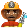 Man Firefighter: Medium-Dark Skin Tone Emoji 👨🏾‍🚒 image - WhatsApp style