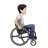 Person In Manual Wheelchair Facing Right: Light Skin Tone