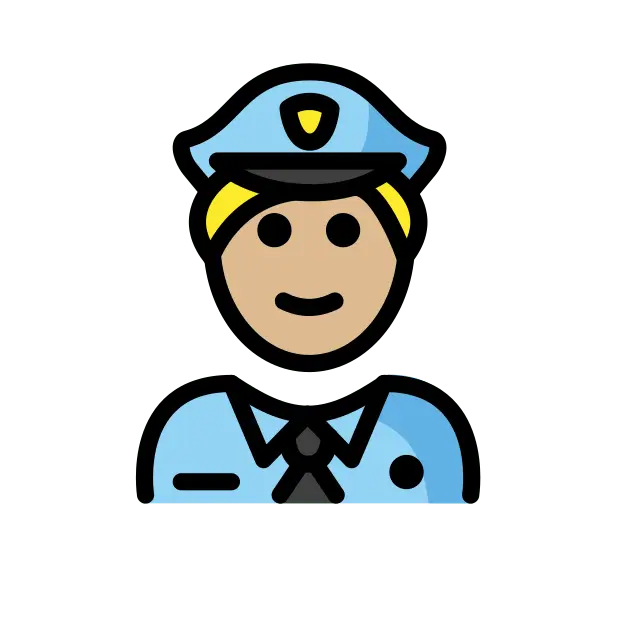 👮🏼 - Police Officer: Medium-Light Skin Tone Emoji meaning, copy and ...