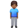Man Standing: Medium-Dark Skin Tone Emoji 🧍🏾‍♂️ image - Samsung style